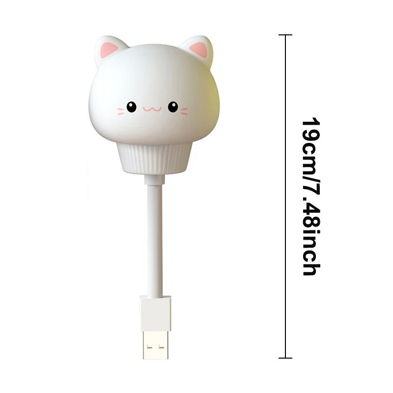 Cute Cartoon Bear & Kitten USB LED Night Light – Voice & Remote Control Kids Bedside Lamp