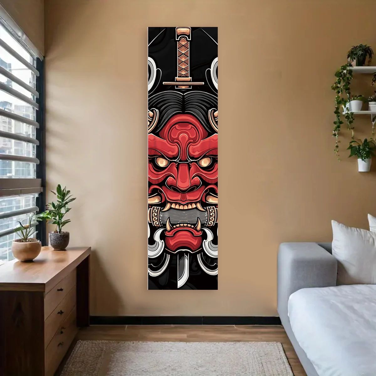 Japanese Wave Red Sun Wall Tapestry