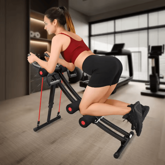 Foldable Ab Machine Core Trainer with LCD Display for Home Gym Fitness Workout
