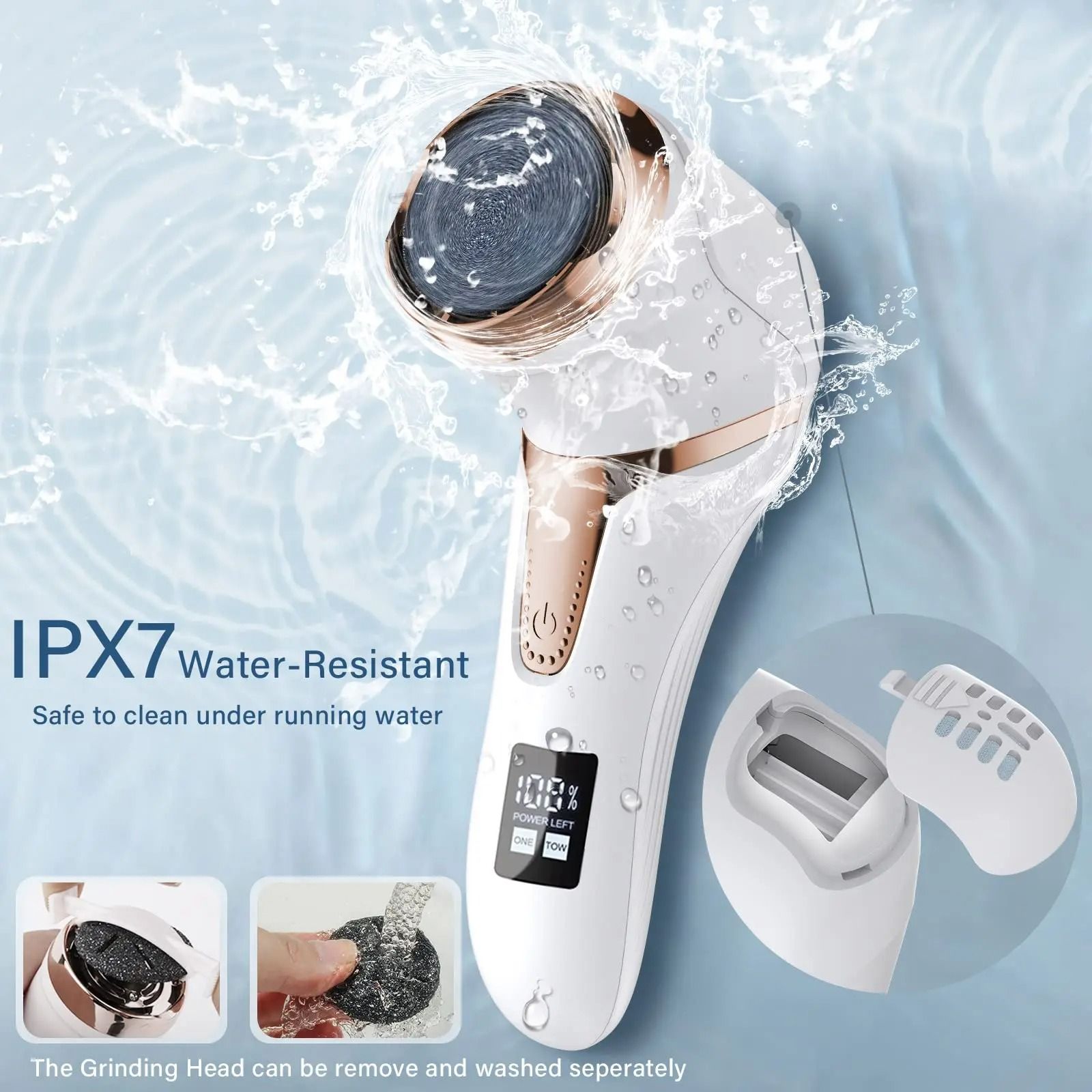 Electric Pedicure Callus Remover Foot Grinder with Vacuum and Rechargeable Battery
