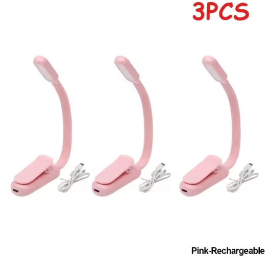Mini Rechargeable Book Light USB Clip On Reading Lamp with Adjustable Brightness