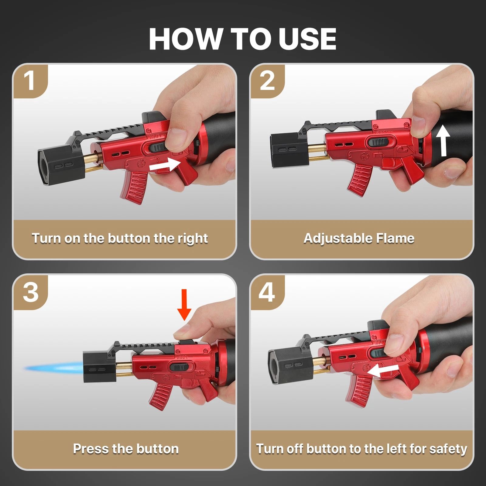 Refillable Cooking Torch – Adjustable Jet Frame Multifunctional Gun Lighter