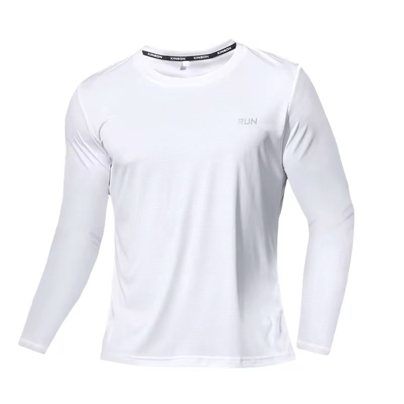 Mens Ice Silk Long Sleeve T-Shirt – Quick-Dry Breathable Sun Protection