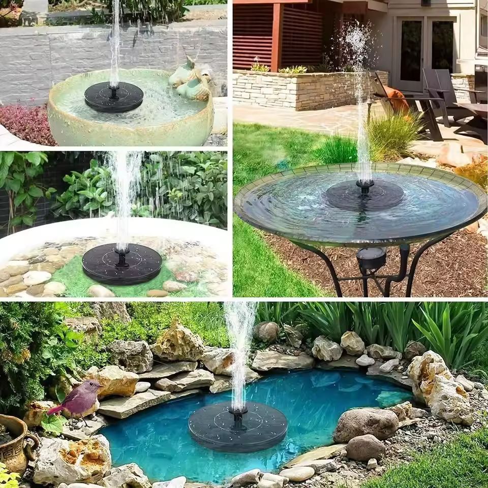GardenFlow Solar Floating Fountain Pump – 13/16/18 cm Bird Bath & Garden Water Feature Kit