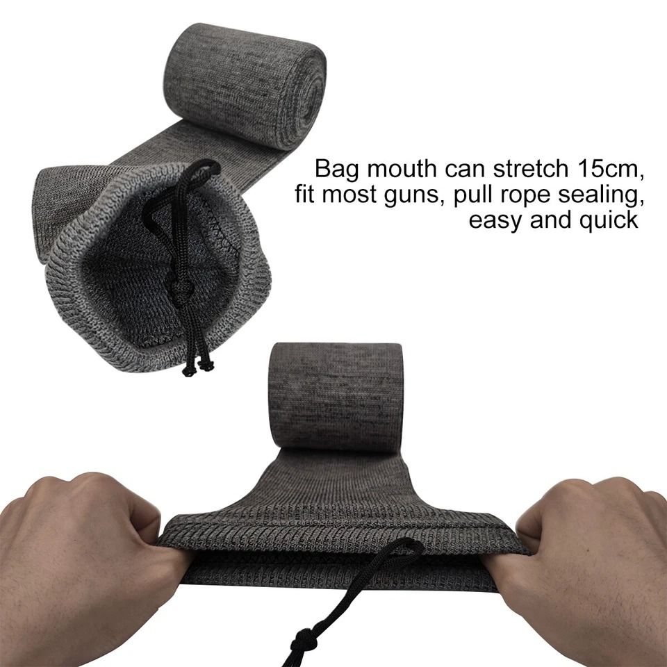 Gray Gun Sock Cover Silicone Treated Protection Storage Sleeve for Rifles and Shotguns