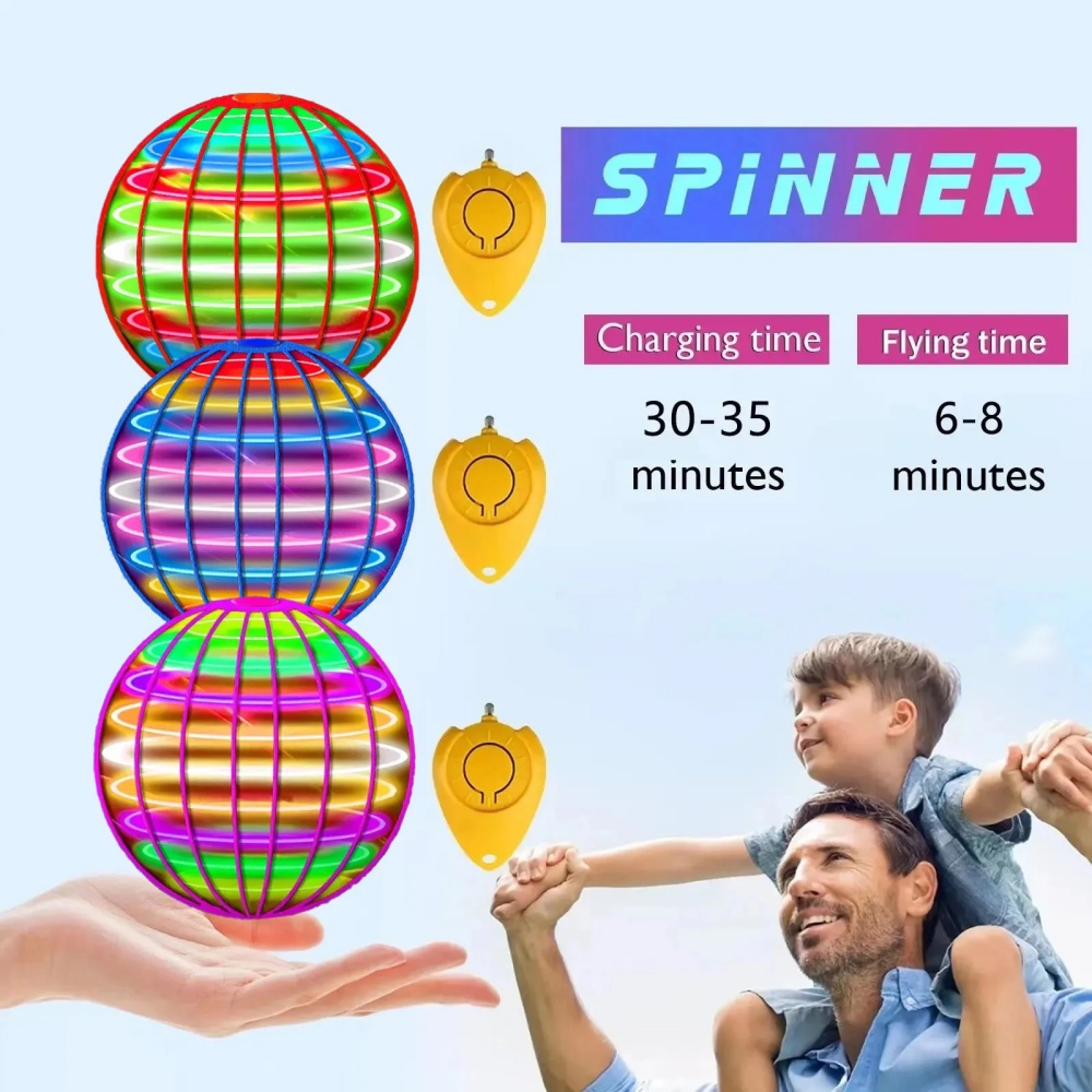 Flying Ball Boomerang Magic LED Drone Hover Ball LED Spinner Toy for Kids and Family