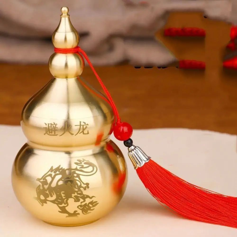 Brass Feng Shui Wu Lou Gourd Statue