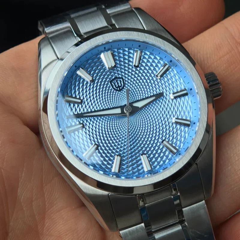 Guilloche Dial Quartz Watch – High-Precision Sweep Movement Luxury Timepiece