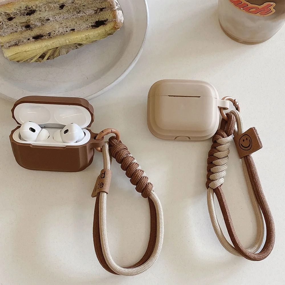 Caramel Silicone Airpods Case with Protective Bracelet | Fall Prevention Charging Box Cover for AirPods 1, 2, 3 & Pro 2