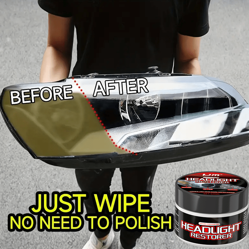 Professional Car Headlight Restoration Kit, Remove Yellowing, Oxidation & Defogging for Crystal-Clear Lights