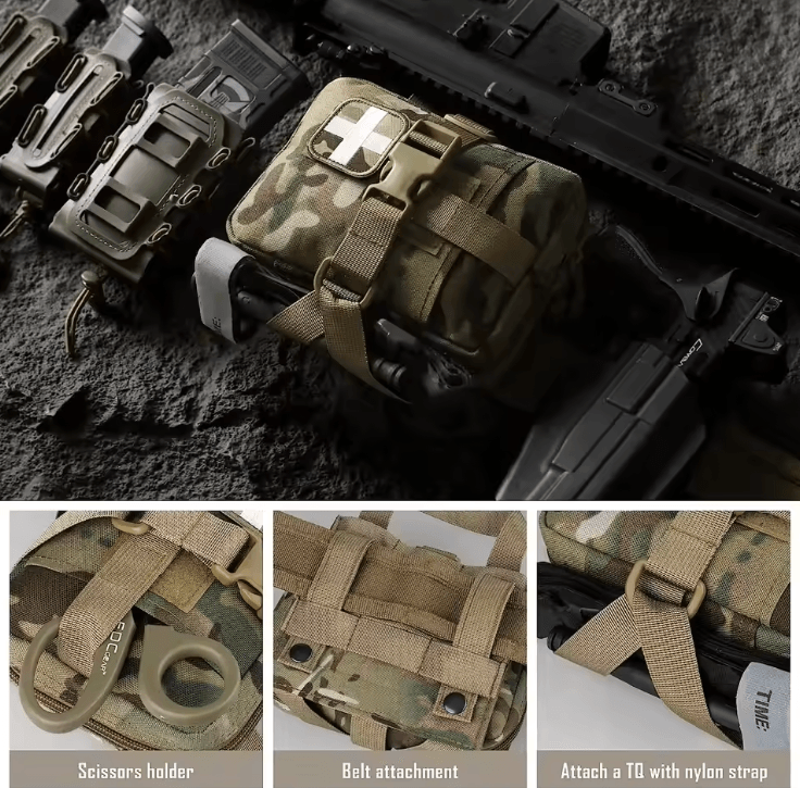 Tactical Upgraded IFAK First Aid Kit – Tear-Away Emergency Survival Pack for Travel, Hiking & Camping
