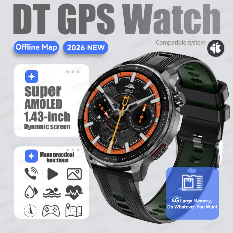 GPS Smartwatch with Offline Maps Waterproof Fitness Tracking Watch