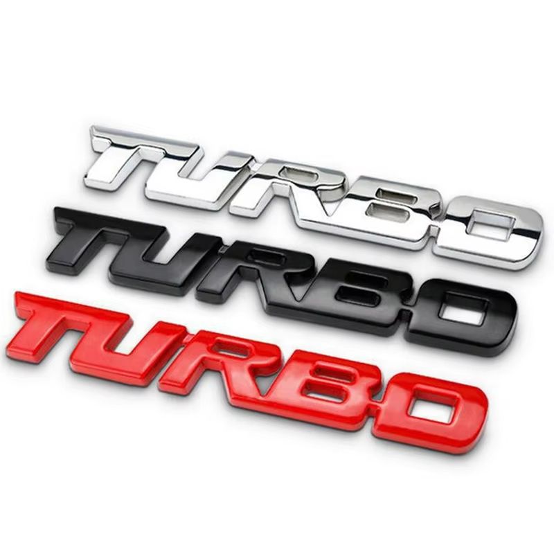 Metal 3D Turbocharged Car Badge Sticker, Universal Car Modification Emblem