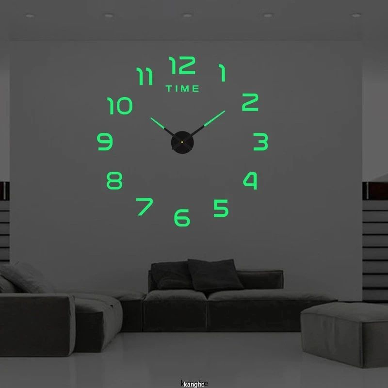 Modern large wall clock with acrylic mirror wall clock design for stylish, customizable decor.