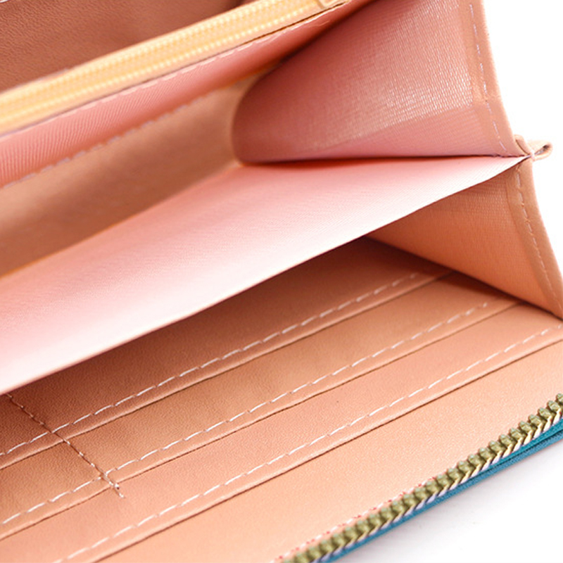 Large Capacity Zipper Coin Purse with Card Holder, Women's Long PU Leather Wallet, Stylish Wristlet Phone Handbag