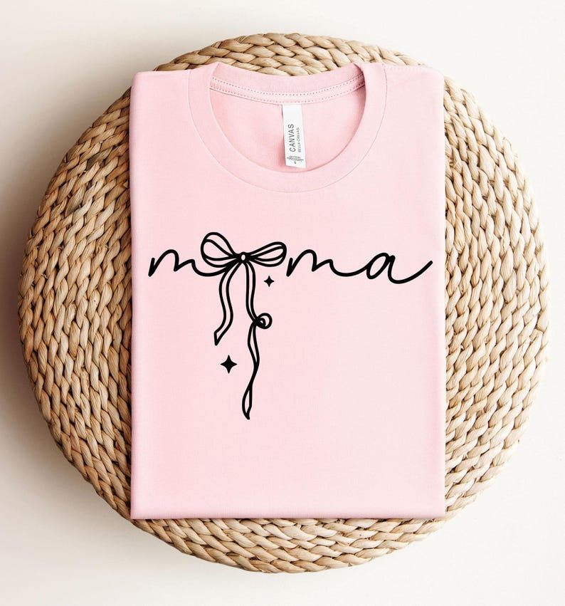 Mama with Ribbon Shirt Coquette Mama Shirt Heart Design Perfect Mother's Day Gift