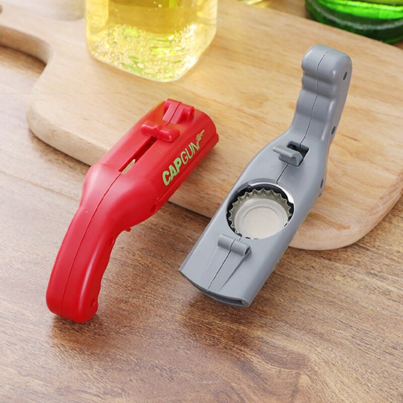Cap Gun Beer Bottle Opener Portable Beverage Drinking Opener Cap Launcher for Parties and Kitchens