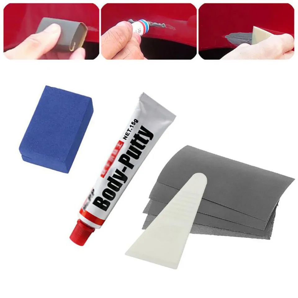 Car Body Putty Repair Kit with Scraper, Dent & Scratch Filler Leveling Tool for Auto Paint Touch-Up Smoothing