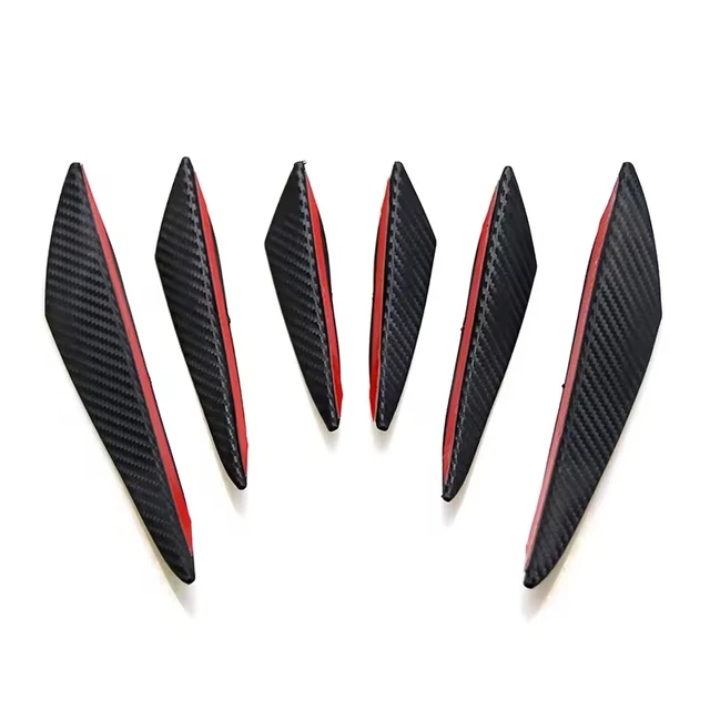 Universal Carbon Wire Pattern Car Spoiler, Crescent Shaped Modification, Front Bumper Side Skirt Parts