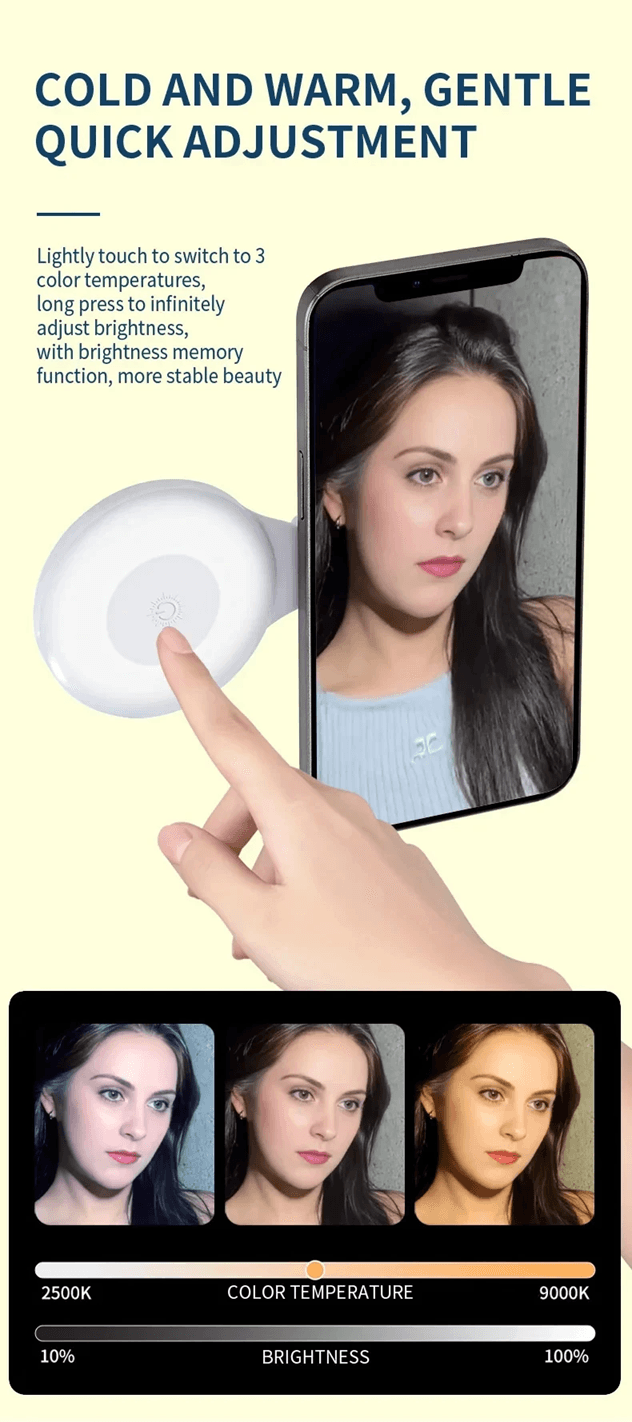 Magnetic LED Selfie Fill Light Mini Portable MagSafe Video Light