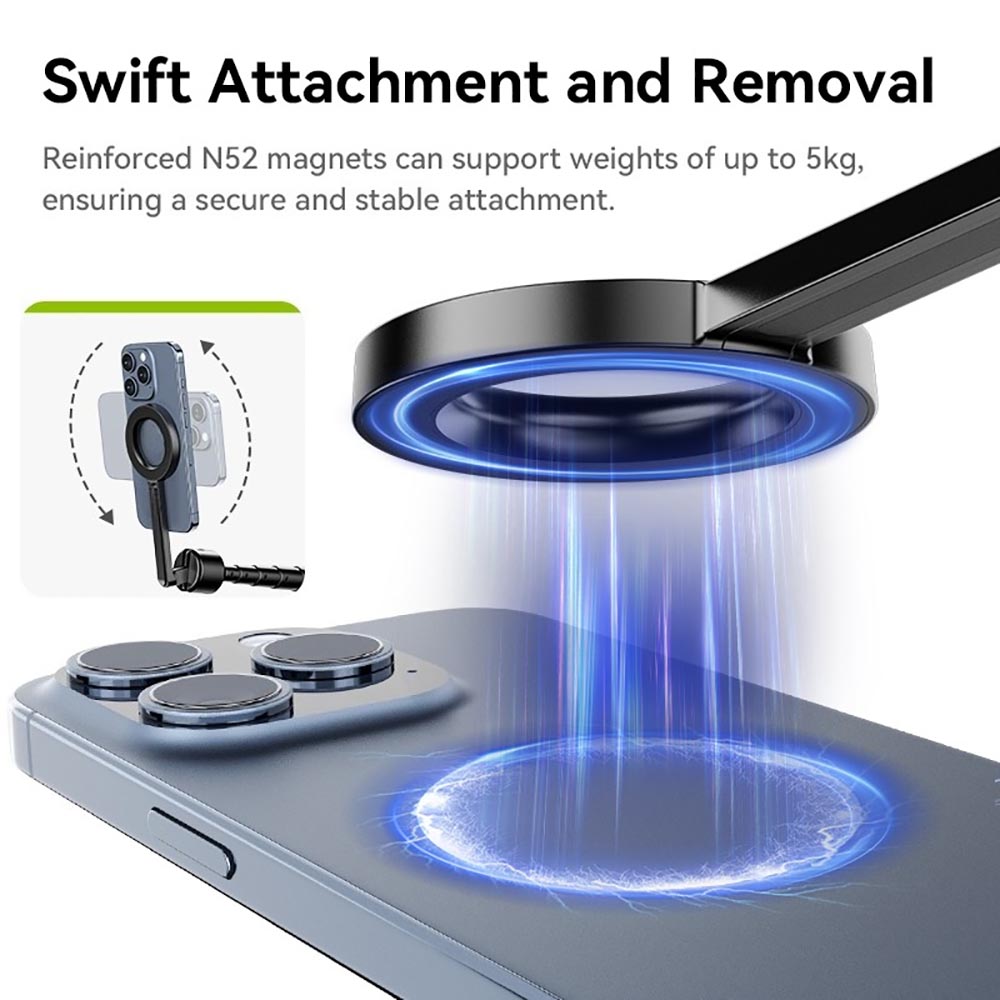 Portable Multifunctional Retractable Tripod Magnetic Selfie Stick Rotatable Wireless Bluetooth Remote