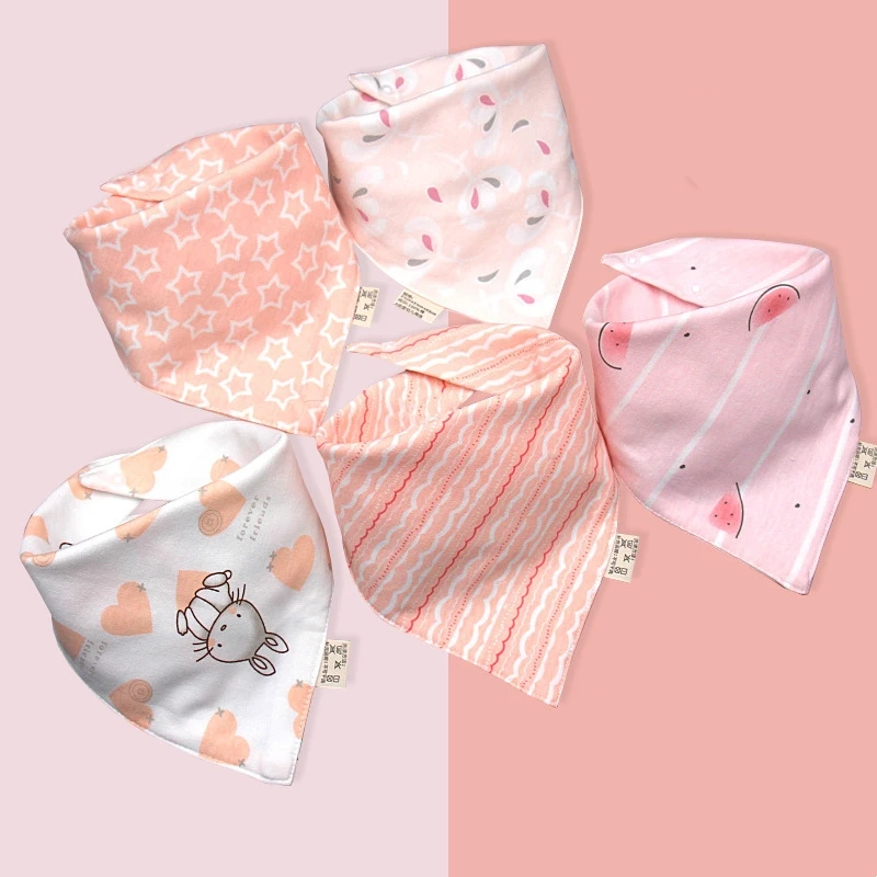 Waterproof Pure Cotton Bibs, Saliva Scarf Towel, Triangle Absorbent Cloth Bib for Newborn Babies Boys & Girls