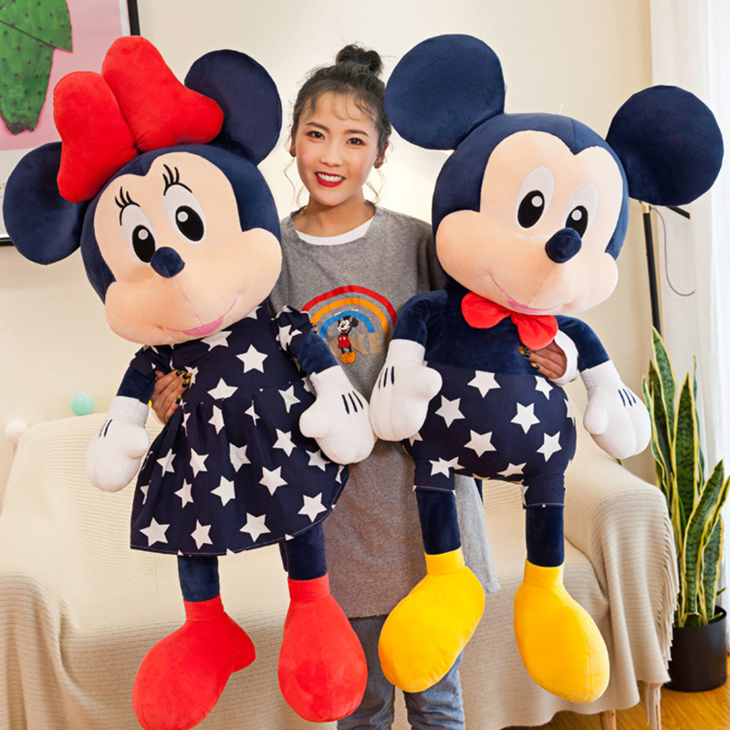 Disney Star Mickey Plush Toy & Minnie Doll Large Couple Mickey Mouse Playing with Childrens Pillow Doll, Soft Stuffed