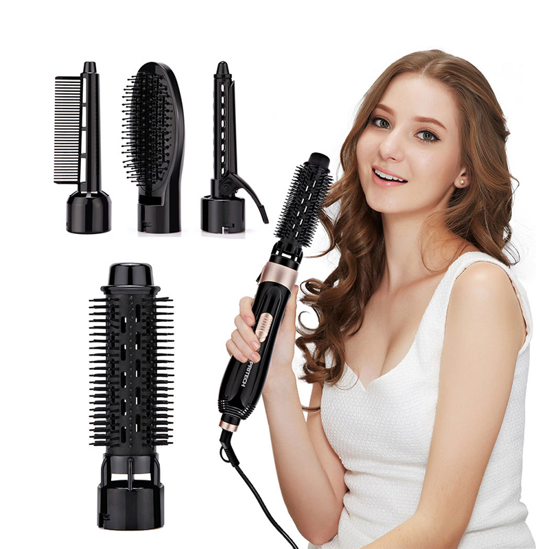 Hair Dryer Brush Electric, Hot Air Comb Multifunction Hair Curler, Straightener Curler Negative Ion Hair Dryer