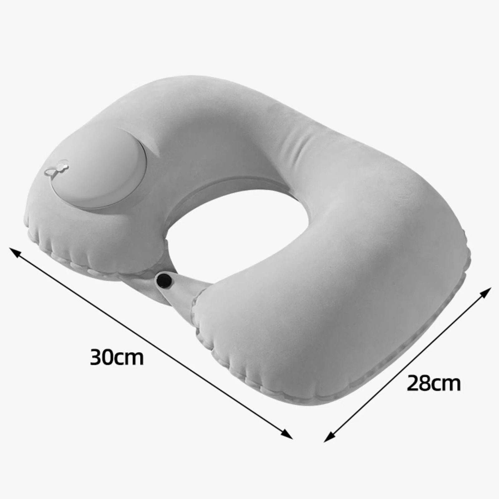 Inflatable U Shaped Travel Neck Pillow Soft Flocking Material