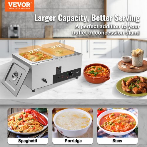 Commercial Food Warmer Electric Steam Table Stainless Steel Buffet Bain Marie