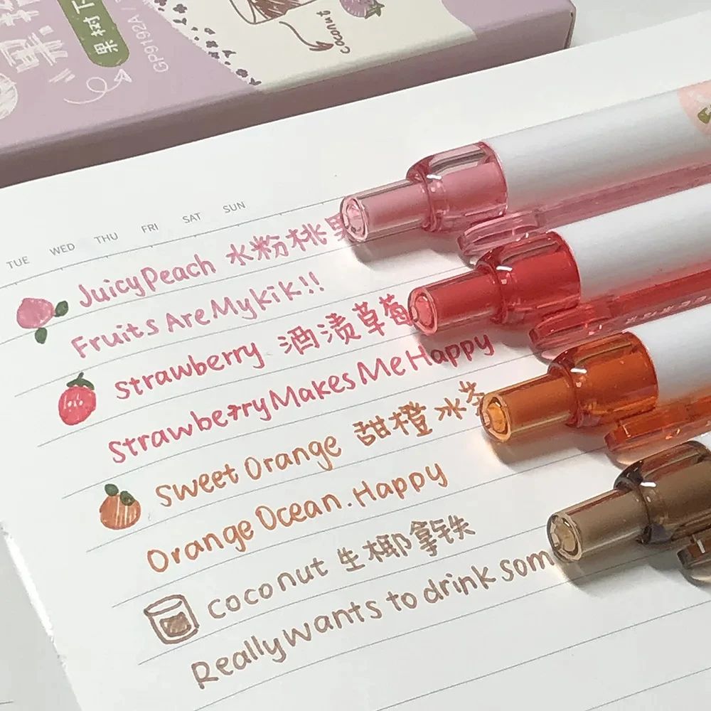 Fruit Scented 3D Gel Pens 0.5mm Smooth Writing Set