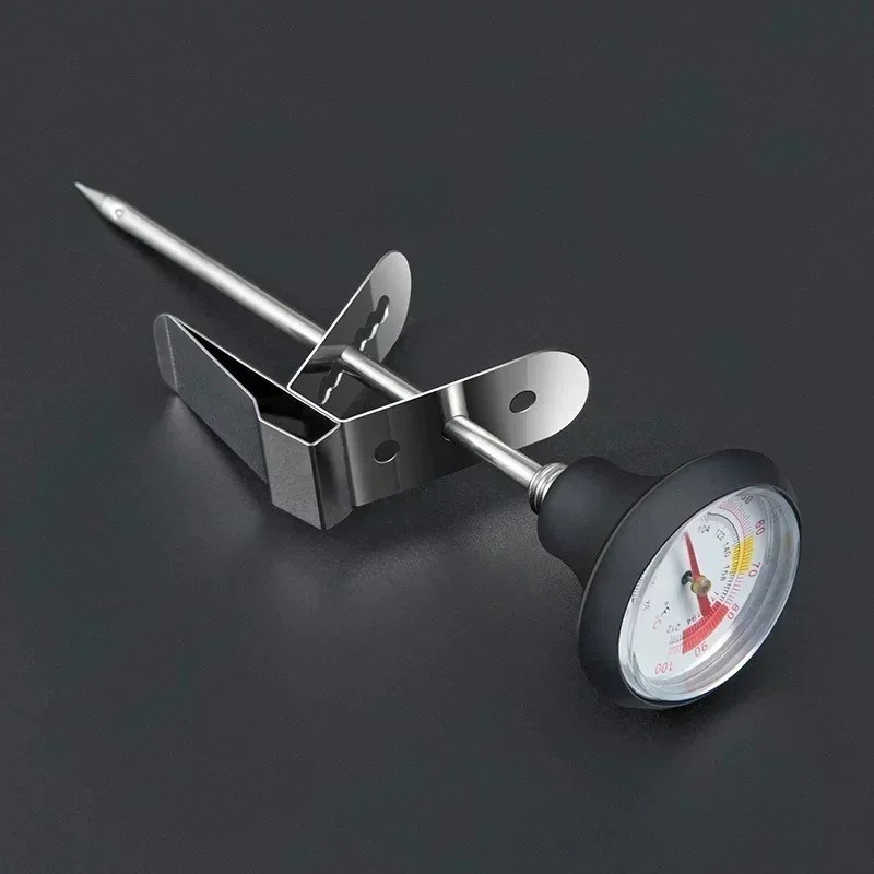 Stainless Steel Milk Frothing Jug with Thermometer – Instant Read Barista Thermometer