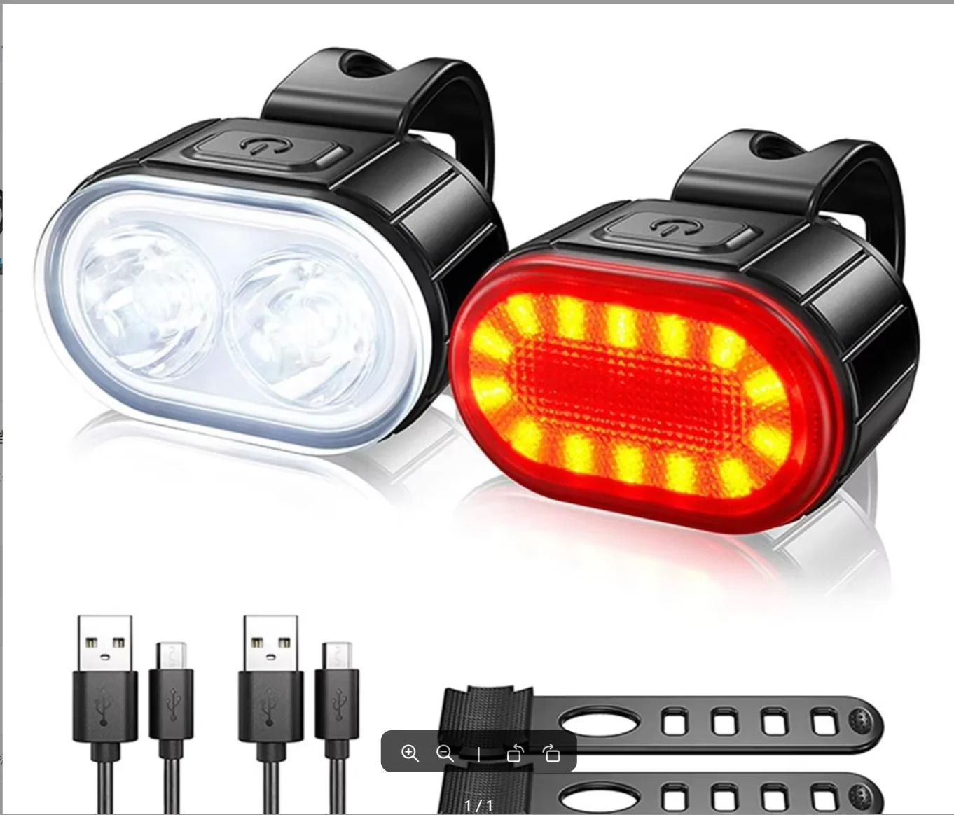 Ultra-Compact LED Bicycle Light Set | USB Rechargeable Waterproof Safety Warning Headlight & Taillight