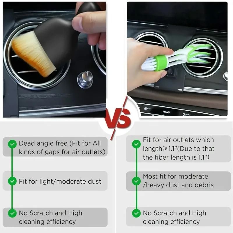 6-Piece Premium Fiber Car Detailing Brush Set