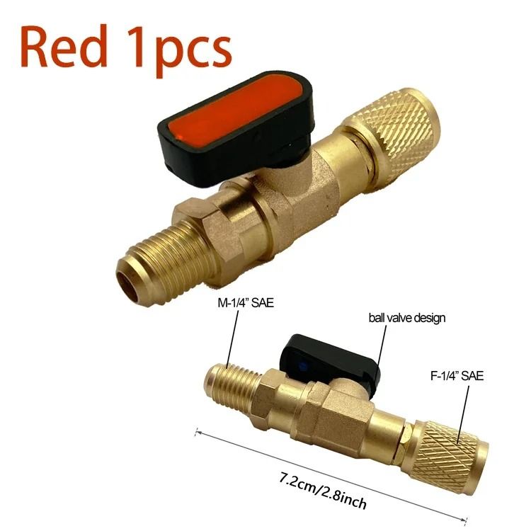 HVAC Refrigerant Ball Valve Adapter 1/4 Inch SAE Straight Shut Off Valve