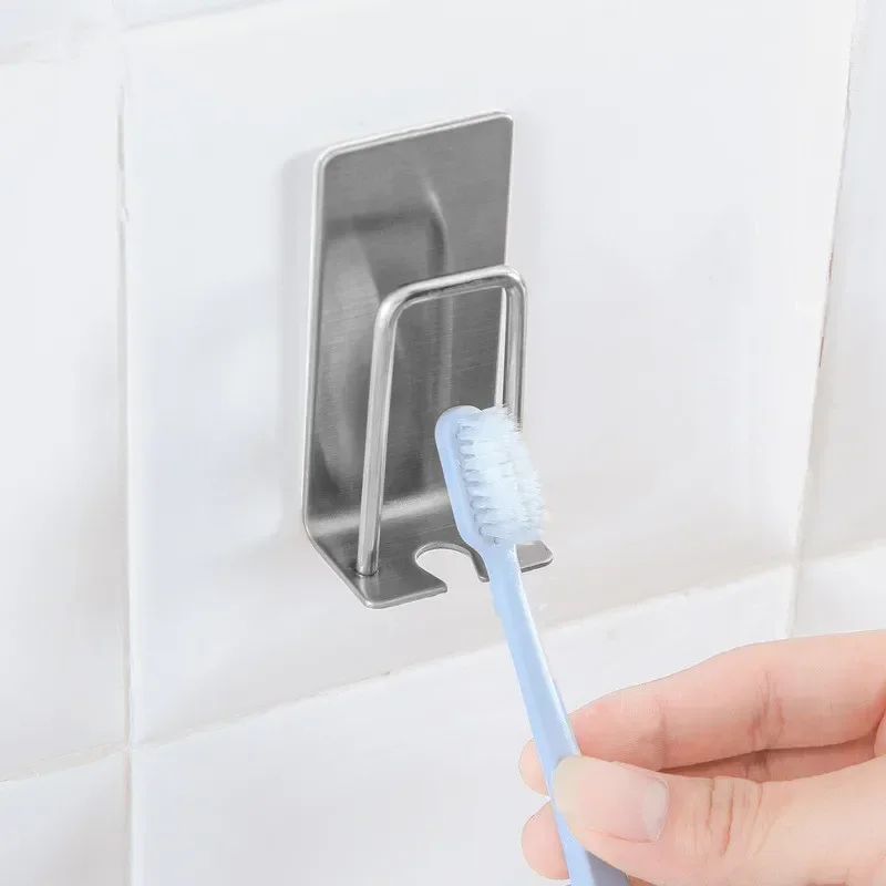 Stainless Steel Wall Mount Toothbrush Holder Bathroom Rack