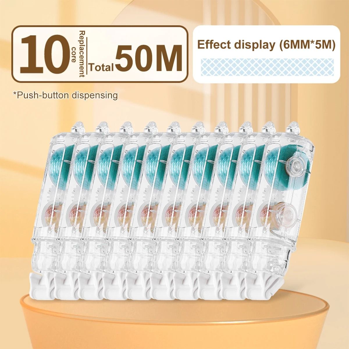 Industrial Standard 12-Piece Transparent Dot Dispensing Tape Set