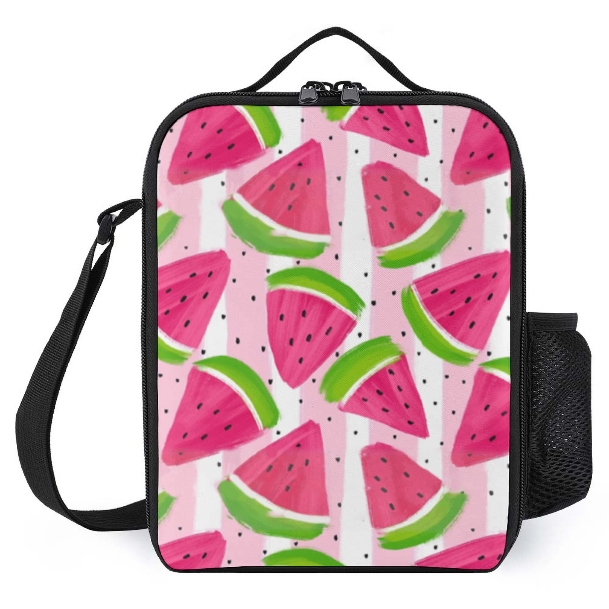 Fresh Watermelon Insulated Lunch Bag, Durable Oxford Cloth, for School, Summer Picnic, Outdoor Office Camping