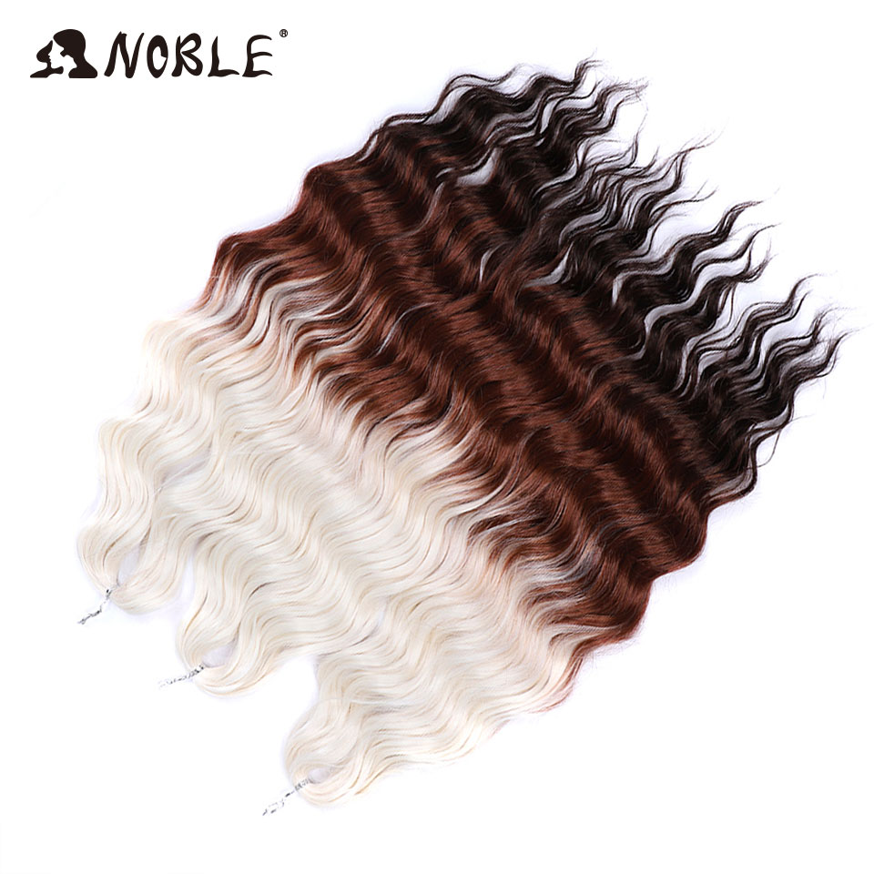 Noble Hair Synthetic Loose Deep Wave Braiding Hair Extensions Ombre Blonde Twist Crochet Curly Water Wave Braid
