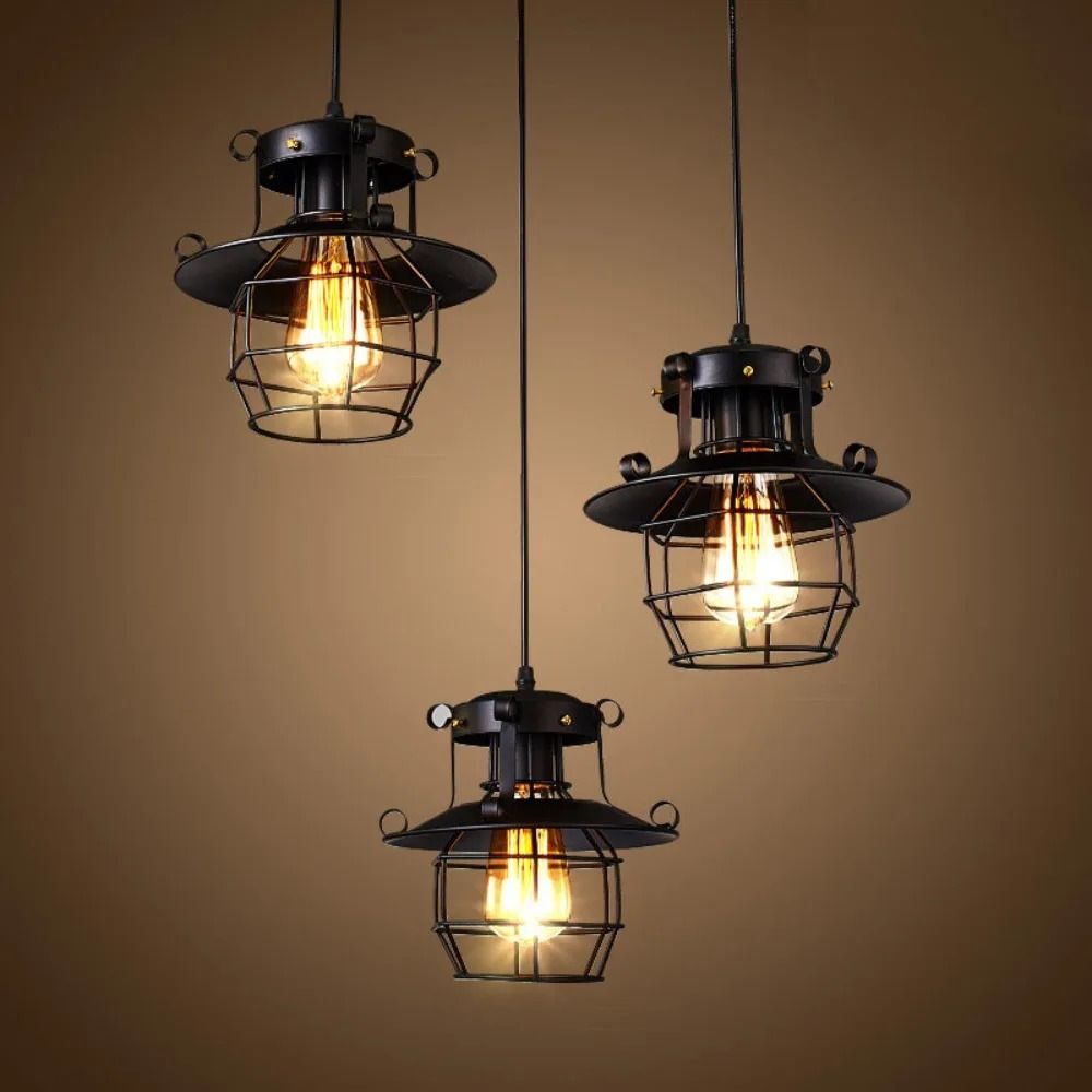 Industrial Retro Pendant Light for Dining Room Bar Corridor and Bedroom with Vintage Hanging Design