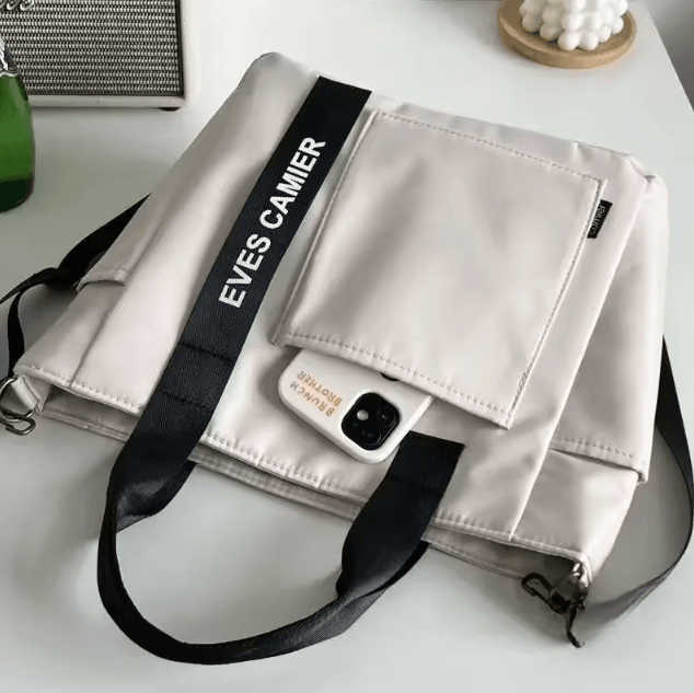 Casual Large Capacity Waterproof Tote Shoulder Bag Nylon Canvas Handbag
