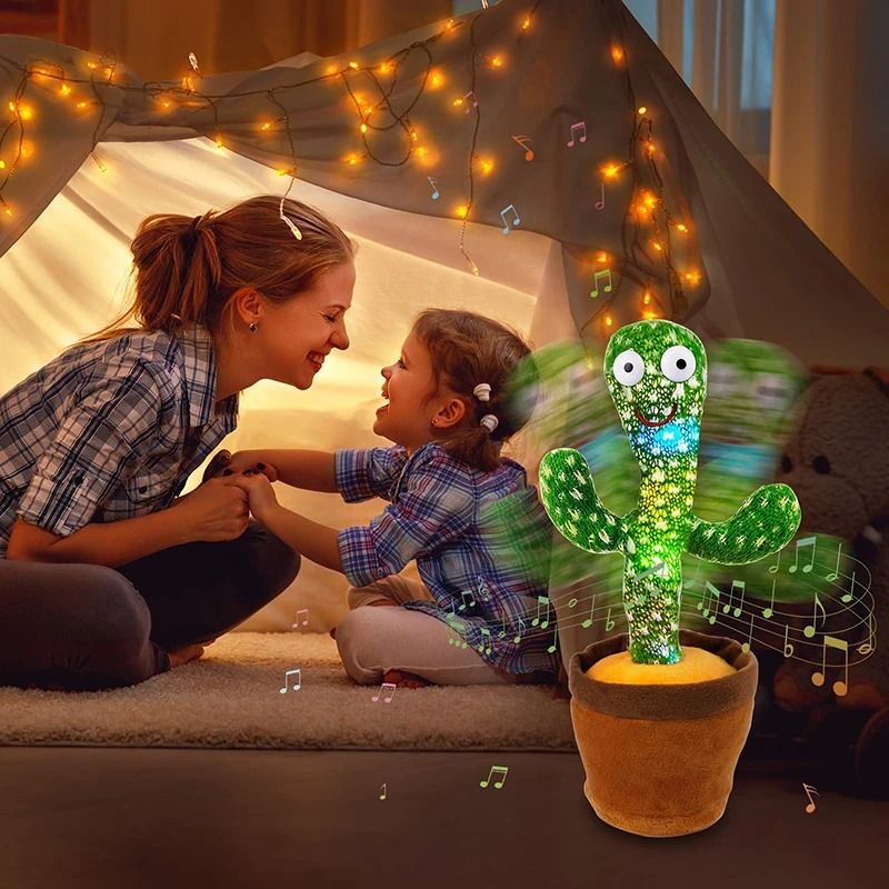 Dancing Cactus Talking Speaker Toy with Voice Repeat and LED