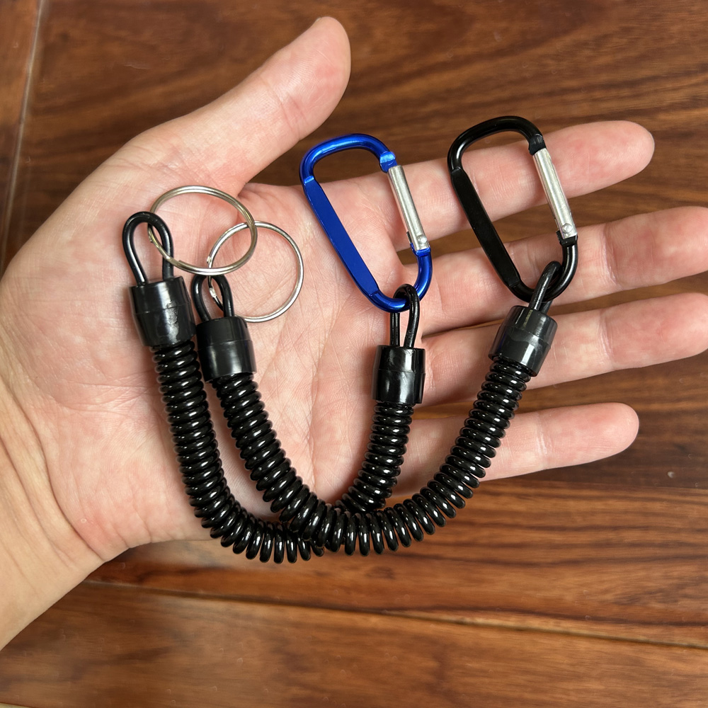 Tactical Retractable Rope, Spring Elastic Security Gear, Outdoor Camping and Hiking Keychain, Anti-lost Fishing Lanyard
