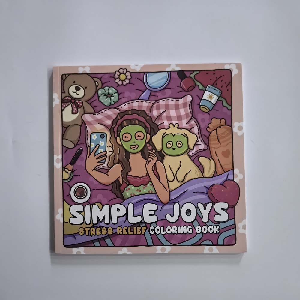 Simple Joys Coloring Book, Cute Girl and Her Pets, Stress Relief Drawing Book, Perfect Gift for Birthday, Christmas