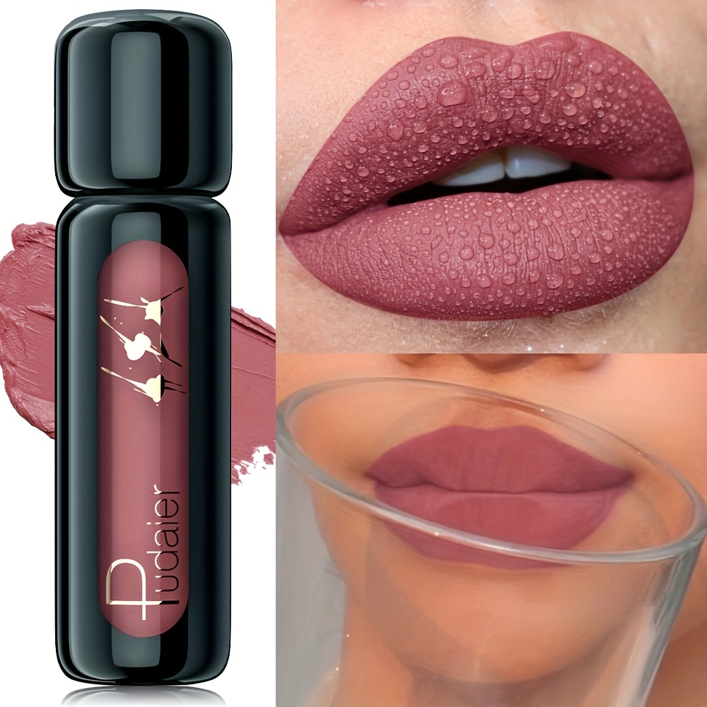 Non-Stick Matte Velvet Lip Gloss, Highly Saturated Liquid Lip Mud, Long Lasting, Suitable for All Skin Tones