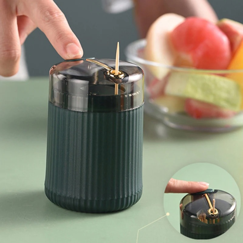 Pop-up Automatic Toothpick Dispenser, Elegant ABS Design for Home, Office, and Restaurants
