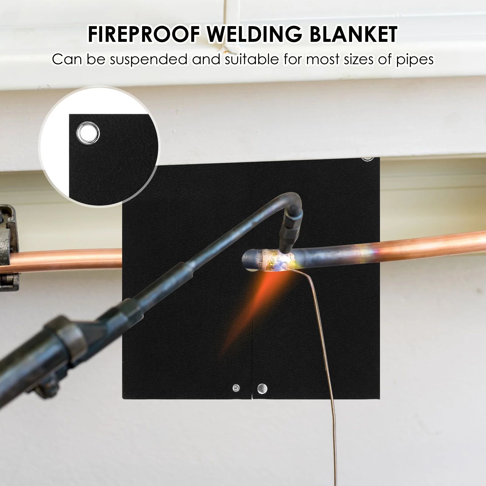 Fireproof Welding Blanket 1800F Heat Resistant Carbon Felt Protection for Metal Work