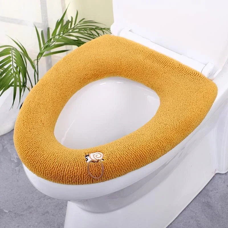 Soft Warm Toilet Seat Cover Elastic Washable Bathroom Seat Pad