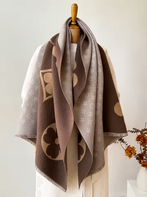 Womens Autumn Winter Faux Cashmere Shawl Warm Jacquard Blanket Scarf