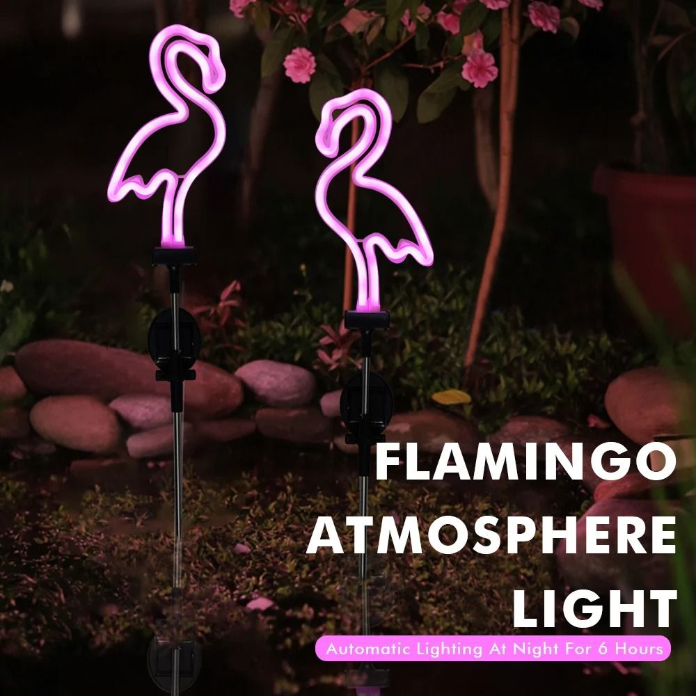 Solar Neon Flamingo Landscape Garden Decoration Waterproof Outdoor Yard and Lawn Light